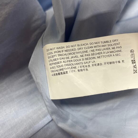 Theory NWT Ruffle Sleeve Dress in Organic Cotton Size 4 Baby Blue Midi V-Neck - Picture 7 of 12